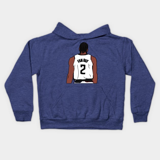 Kawhi Leonard Fun Guy Kids Hoodie by rattraptees